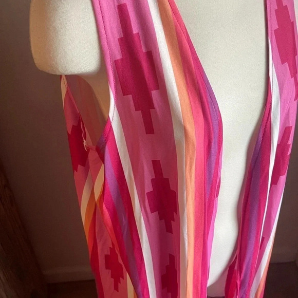 Southern stitch kimono vest Aztec western boho new with tags size s-m flowy pink - Picture 2 of 4